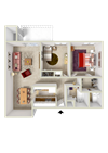 2BR 1.5BA 971Sqft